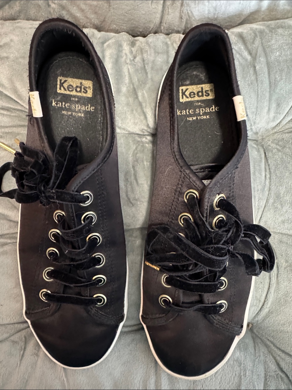 kate Spade Keds calab Black Velvet Low-Top Sneakers